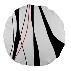 Red, White And Black Elegant Design Large 18  Premium Flano Round Cushions by Valentinaart