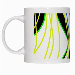 Colorful Lines - Abstract Art White Mugs by Valentinaart