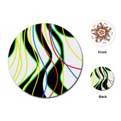 Colorful Lines - Abstract Art Playing Cards (round)  by Valentinaart