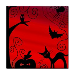 Halloween landscape Tile Coasters