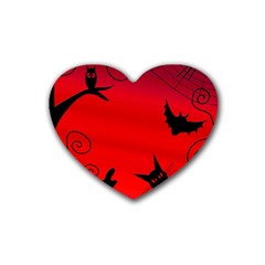 Halloween Landscape Heart Coaster (4 Pack) 