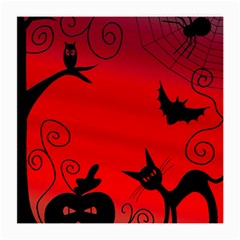 Halloween Landscape Medium Glasses Cloth by Valentinaart