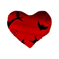 Halloween landscape Standard 16  Premium Heart Shape Cushions