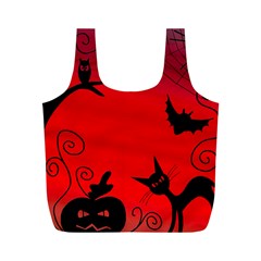 Halloween Landscape Full Print Recycle Bags (m)  by Valentinaart