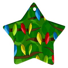 Parrots Flock Star Ornament (two Sides)  by Valentinaart
