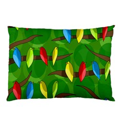 Parrots Flock Pillow Case by Valentinaart