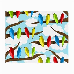 Parrots Flock Small Glasses Cloth by Valentinaart