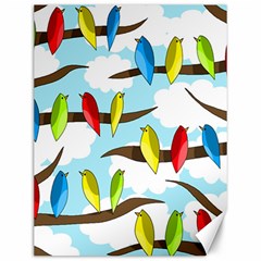 Parrots Flock Canvas 12  X 16   by Valentinaart