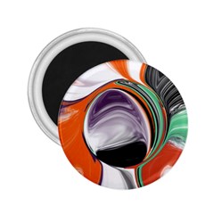 Abstract Orb In Orange, Purple, Green, And Black 2 25  Magnets by digitaldivadesigns