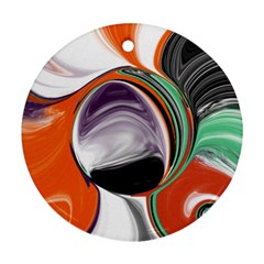 Abstract Orb In Orange, Purple, Green, And Black Ornament (round) 