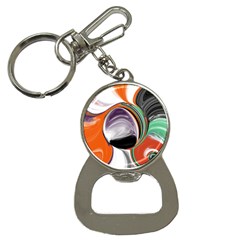 Abstract Orb In Orange, Purple, Green, And Black Bottle Opener Key Chains
