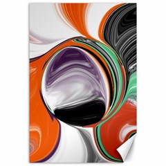 Abstract Orb In Orange, Purple, Green, And Black Canvas 24  X 36 