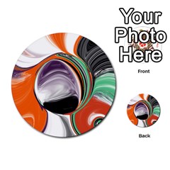 Abstract Orb In Orange, Purple, Green, And Black Multi-purpose Cards (round)  by digitaldivadesigns