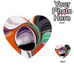 Abstract Orb In Orange, Purple, Green, And Black Multi-purpose Cards (heart)  by digitaldivadesigns