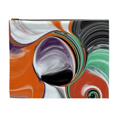Abstract Orb In Orange, Purple, Green, And Black Cosmetic Bag (xl)