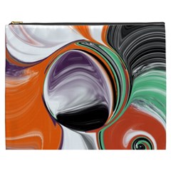 Abstract Orb In Orange, Purple, Green, And Black Cosmetic Bag (xxxl)  by digitaldivadesigns