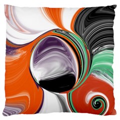 Abstract Orb In Orange, Purple, Green, And Black Standard Flano Cushion Case (one Side)