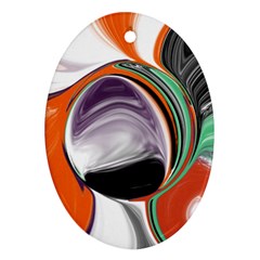 Abstract Orb In Orange, Purple, Green, And Black Ornament (oval) 