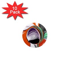 Abstract Orb In Orange, Purple, Green, And Black 1  Mini Magnet (10 Pack) 