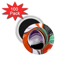 Abstract Orb In Orange, Purple, Green, And Black 1 75  Magnets (100 Pack)  by digitaldivadesigns