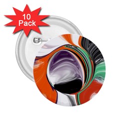 Abstract Orb In Orange, Purple, Green, And Black 2 25  Buttons (10 Pack) 