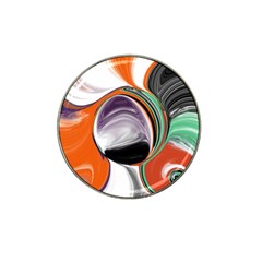 Abstract Orb In Orange, Purple, Green, And Black Hat Clip Ball Marker (4 Pack)