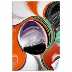 Abstract Orb In Orange, Purple, Green, And Black Canvas 12  X 18  