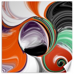 Abstract Orb In Orange, Purple, Green, And Black Canvas 20  X 20   by digitaldivadesigns