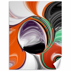 Abstract Orb In Orange, Purple, Green, And Black Canvas 18  X 24  