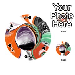 Abstract Orb In Orange, Purple, Green, And Black Playing Cards 54 (round) 