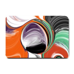 Abstract Orb In Orange, Purple, Green, And Black Small Doormat 