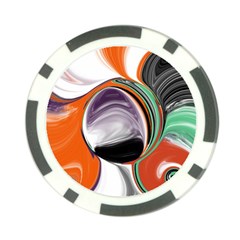 Abstract Orb In Orange, Purple, Green, And Black Poker Chip Card Guards