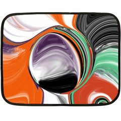 Abstract Orb In Orange, Purple, Green, And Black Double Sided Fleece Blanket (mini)  by digitaldivadesigns