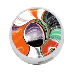 Abstract Orb In Orange, Purple, Green, And Black 4-port Usb Hub (one Side)