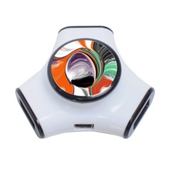 Abstract Orb In Orange, Purple, Green, And Black 3-port Usb Hub