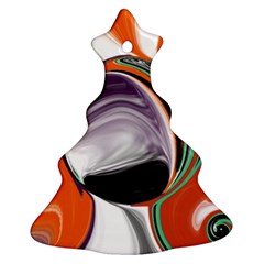 Abstract Orb In Orange, Purple, Green, And Black Ornament (christmas Tree)