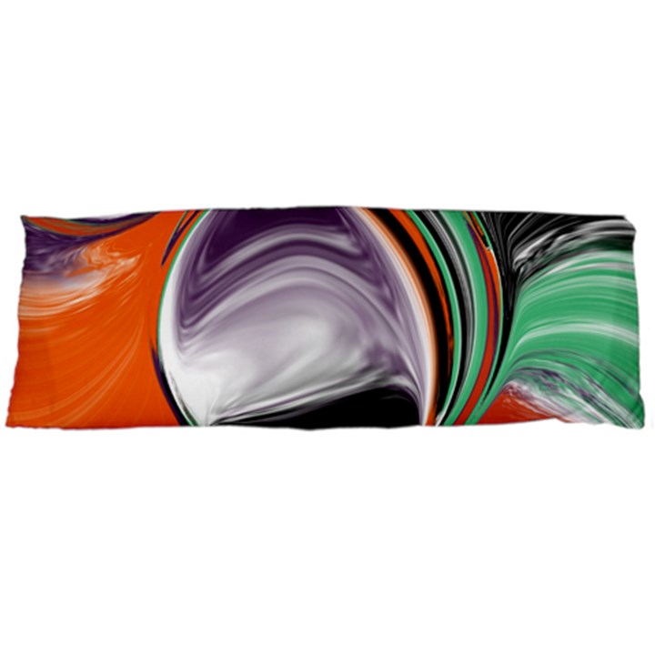 Abstract Orb in Orange, Purple, Green, and Black Body Pillow Case (Dakimakura)