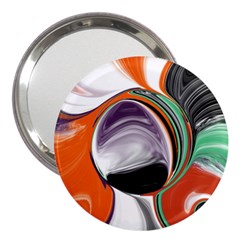 Abstract Orb In Orange, Purple, Green, And Black 3  Handbag Mirrors by digitaldivadesigns