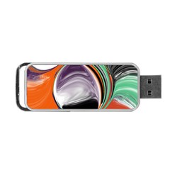 Abstract Orb In Orange, Purple, Green, And Black Portable Usb Flash (one Side)