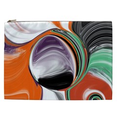 Abstract Orb In Orange, Purple, Green, And Black Cosmetic Bag (xxl)  by digitaldivadesigns