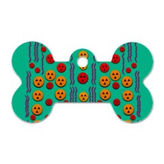 Pumkins Dancing In The Season Pop Art Dog Tag Bone (two Sides) by pepitasart