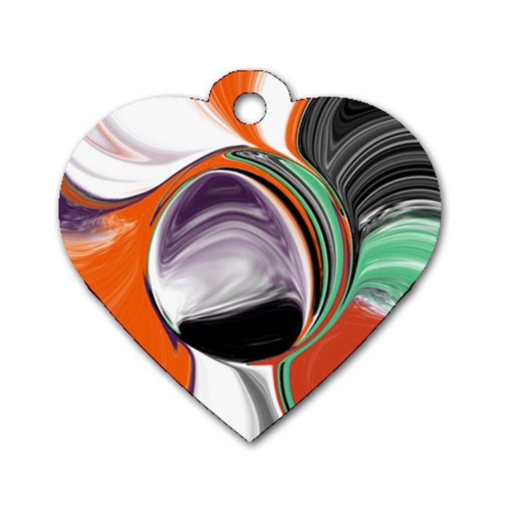 Abstract Orb Dog Tag Heart (One Side)