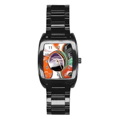 Abstract Orb Stainless Steel Barrel Watch by digitaldivadesigns