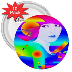 Abstract Color Dream 3  Buttons (10 Pack) 