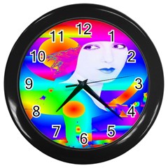 Abstract Color Dream Wall Clocks (black)