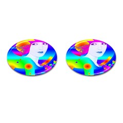 Abstract Color Dream Cufflinks (oval)