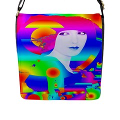 Abstract Color Dream Flap Messenger Bag (l)  by icarusismartdesigns