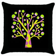 Simple Colorful Tree Throw Pillow Case (black) by Valentinaart
