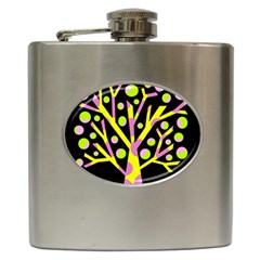 Simple Colorful Tree Hip Flask (6 Oz)