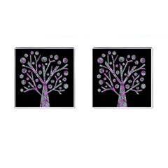 Purple Magical Tree Cufflinks (square) by Valentinaart